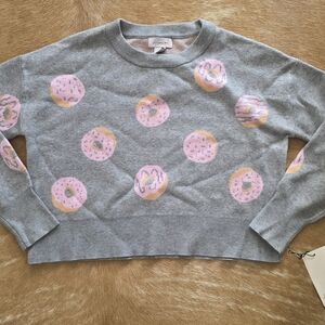 if it were me Gray and Pink Donut Sweater